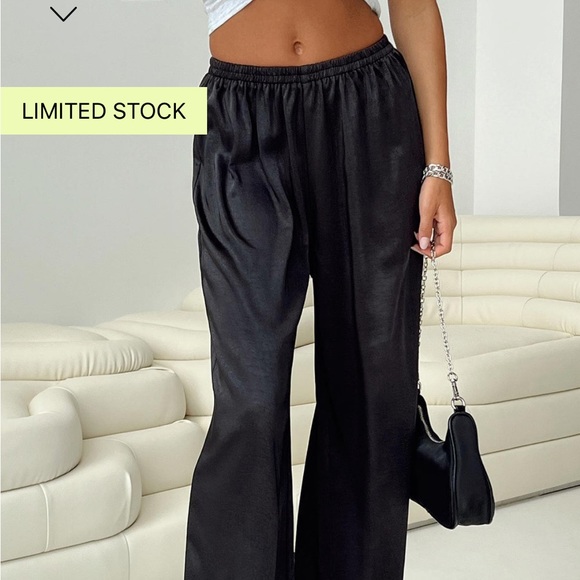 NWT PRINCESS POLLY NIXIE BLACK WIDE LEG PANTS - Picture 5 of 11